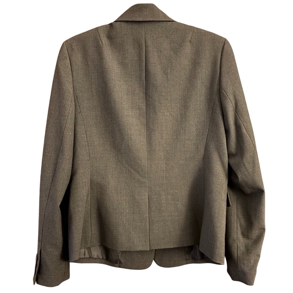 Nine West Women's Olive Brown Blazer Size 8 Classic One Button Career Jacket‎ - Picture 2 of 5